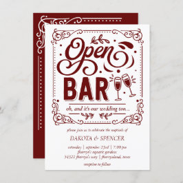 Invitación Abrir barra (y Boda) | Red y White Micro