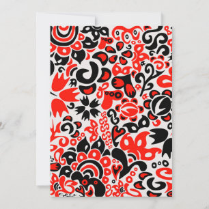 Invitación Abrupción del patrón floral del arte folklórico ét
