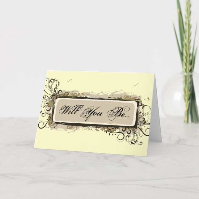 Invitación Abstract Floral Be My Bridesmaid (Anverso)