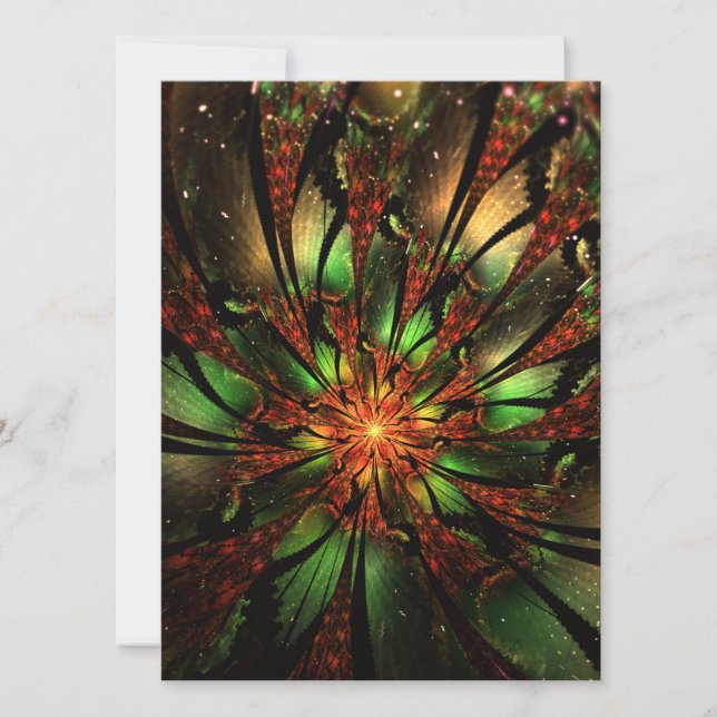 Invitación Abstract fractal flower design.  (Anverso)