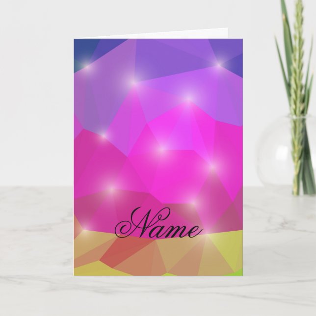 Invitación Abstract Geometric Crystal Mosaic in Pink (Anverso)