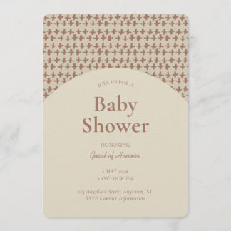 Invitación Abstract + Geometric Gender Neutral Brown Beige