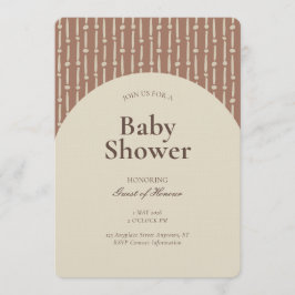 Invitación Abstract Geometric Stripe Gender Neutral Brown