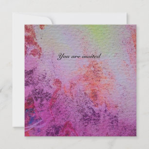 Invitación ABSTRACT GOLD SWIRLS oro metálico, púrpura rojo