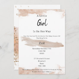 Invitación Abstract Pink Elements Sweet Baby Girl Baby Shower