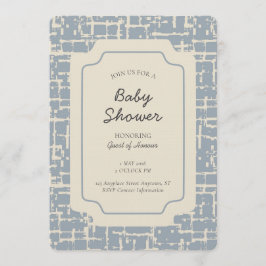 Invitación Abstract Shape Geometric Gender Neutral Blue Beige