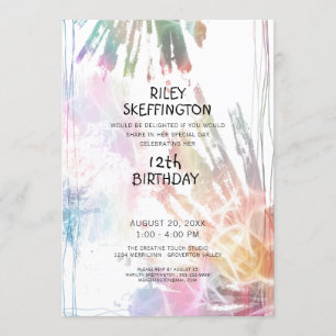 Invitación Abstract Watercolor 12th Birthday Creative Splash