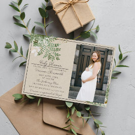 Invitación Abstract Watercolor Sage Floral Baby Shower