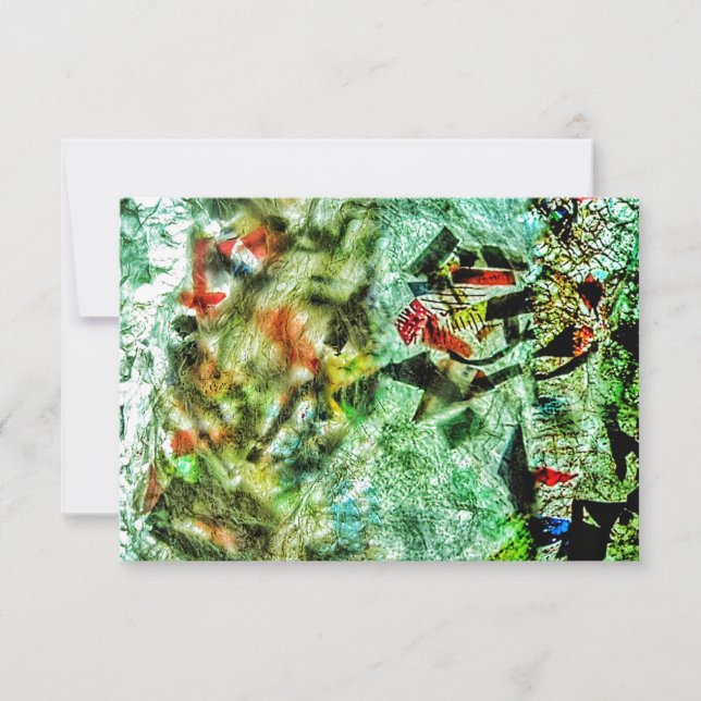 Invitación abstracta azul,Resumen plástico recicla (Anverso)