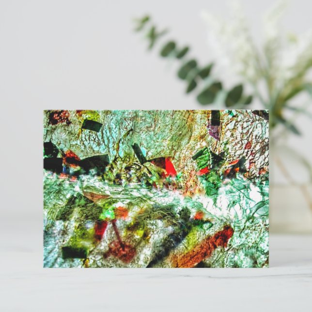 Invitación abstracta blanda blanca, encanto abstra (Anverso de pie)