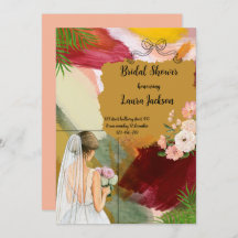 invitación abstracta de acuarela a la ducha de nov