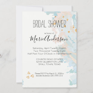 Invitación abstracta de coral azul
