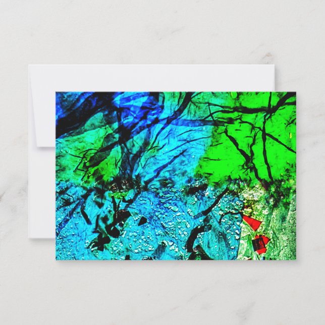 Invitación abstracta de oscuridad azul, Azul abstr (Anverso)