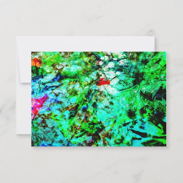 Invitación abstracta de textura verde,Apaciguamien (Anverso)