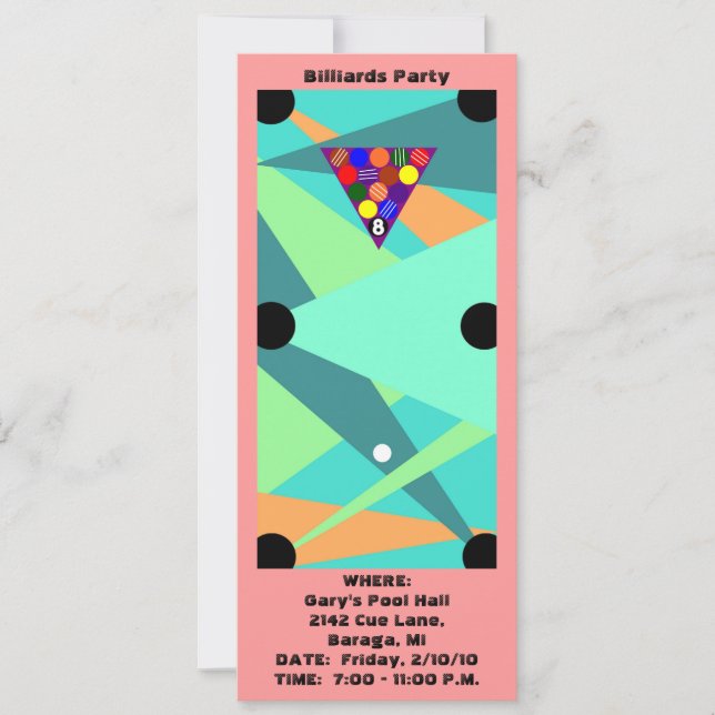 INVITACIÓN abstracta del FIESTA de la mesa de (Anverso)