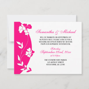 Invitación abstracta floral rosa intenso SOLO para