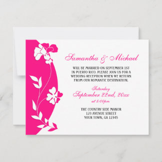 Invitación abstracta floral rosa intenso SOLO para