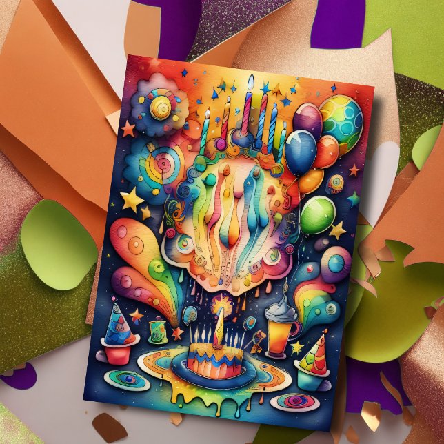 Invitación Abstracto de acuarela Diseño de cumpleaños (Subido por el creador)