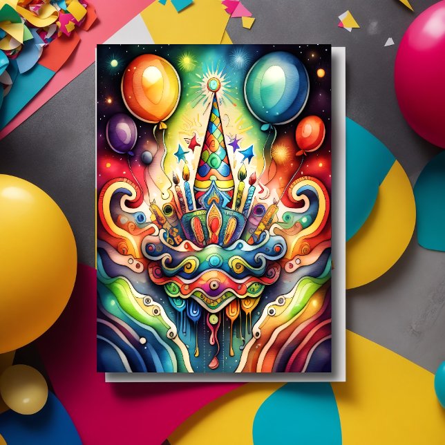 Invitación Abstracto de acuarela Diseño de cumpleaños (Subido por el creador)