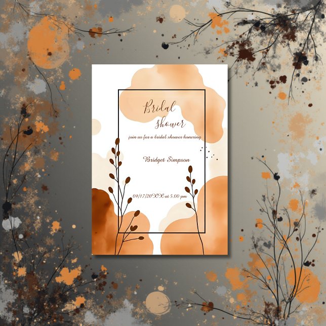 Invitación abstracto de color beige rustico boho Bridal Showe (Subido por el creador)