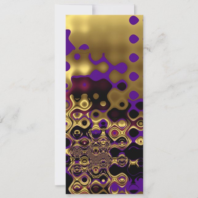 Invitación Abstracto Dorado Púrpura Negro (Anverso)