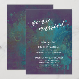 Invitación Abstracto Multicolor Nosotros Estamos Casados Letr