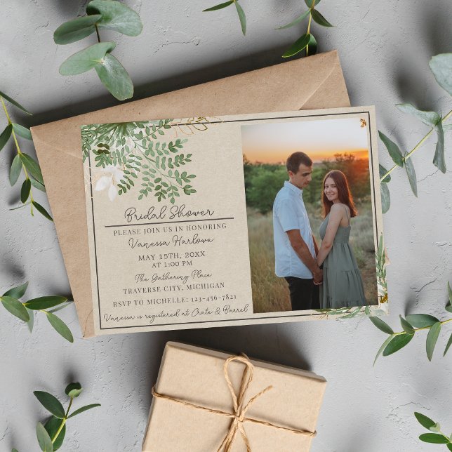 Invitación Abstracto Watercolor Sage Floral Bridal Shower (Subido por el creador)