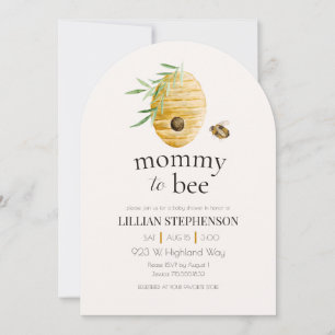 Invitación Abuela Abeja Acuarela Shower de Bebé