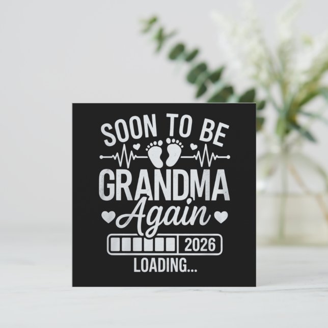 Invitación Abuela de Nuevo en 2026 Cargando Embarazo  (Anverso de pie)