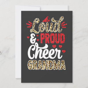 Invitación Abuela de Porristas Mayor Fan Estampado de Leopard