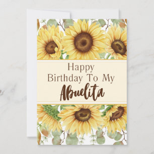Invitación Abuelita Birthday Yellow Sunflowers Birthday Card