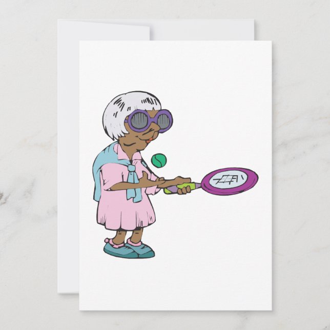 Invitación Abuelita del tenis (Anverso)