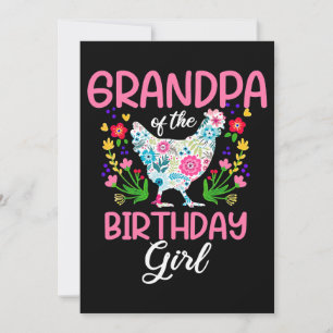 Invitación Abuelo Del Chica De Cumpleaños Chick De Granja