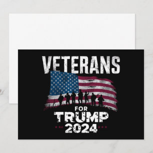 Invitación Abuelo Papá Veteranos Por Trump 2024 Bandera Ameri