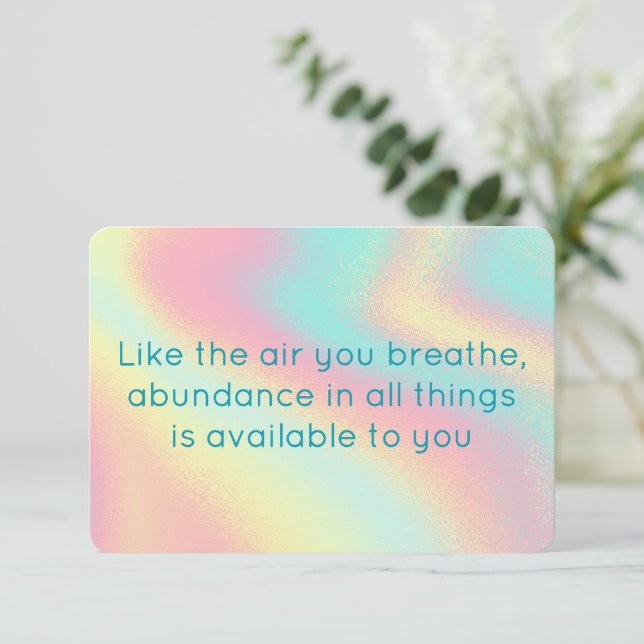 Invitación Abundance In All Things Abstract Affirmation Card (Anverso de pie)