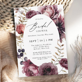 Invitación Abundancia floral rústica Ducha nupcial femenina