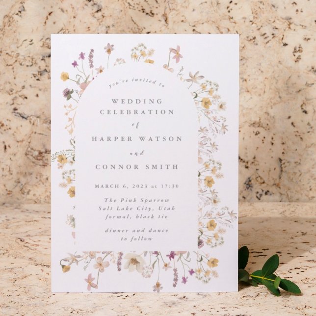 Invitación Abundancia formal Boda de primavera de flores silv (Subido por el creador)
