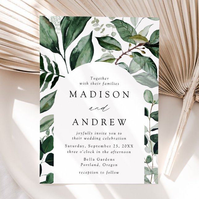 Invitación Abundant Greenery Arch Frame Boda (Subido por el creador)