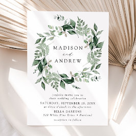 Invitación Abundant Greenery Wreath Boda