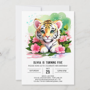 Invitación Abundante cumpleaños de la jungla de tigres