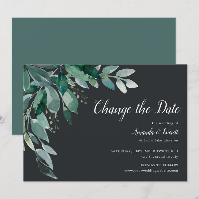 Invitación Abundante de Aplazamiento de Boda Folia (Anverso / Reverso)