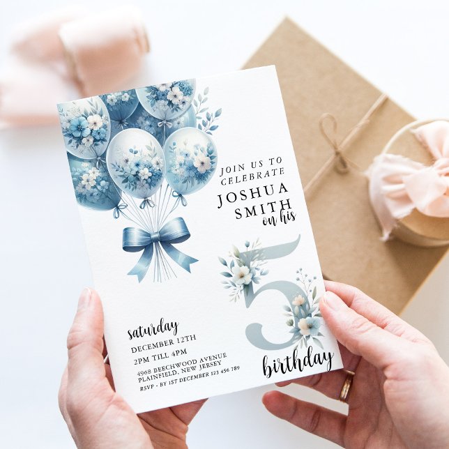 Invitación Abundante quinto día de nacimiento de niños (Subido por el creador)