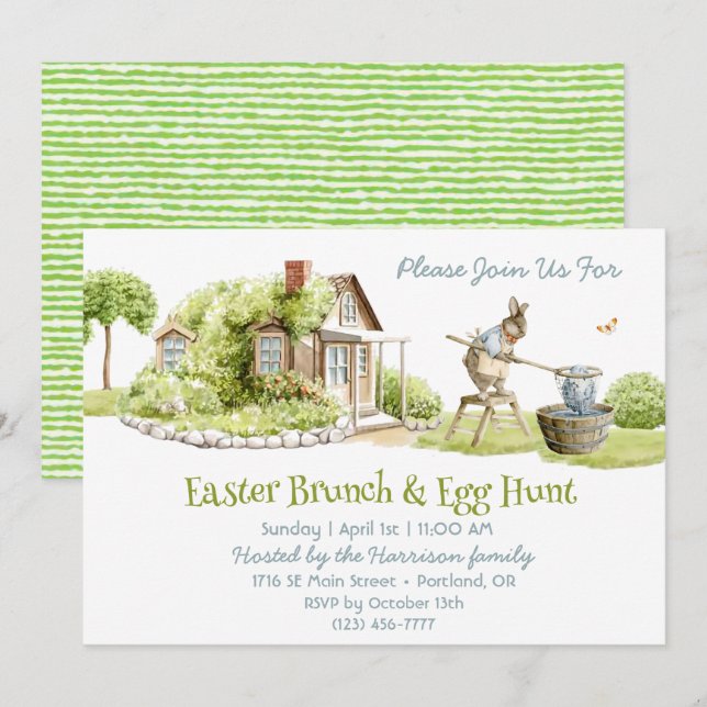 Invitación Abundantes acuáticos de Pastel Easter (Anverso / Reverso)