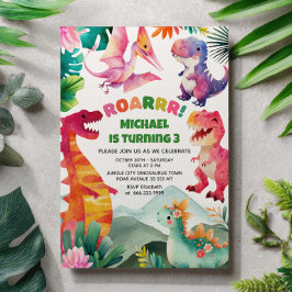 Invitación Abundantes dinosaurios Fossil Dino Kids Cumpleaños