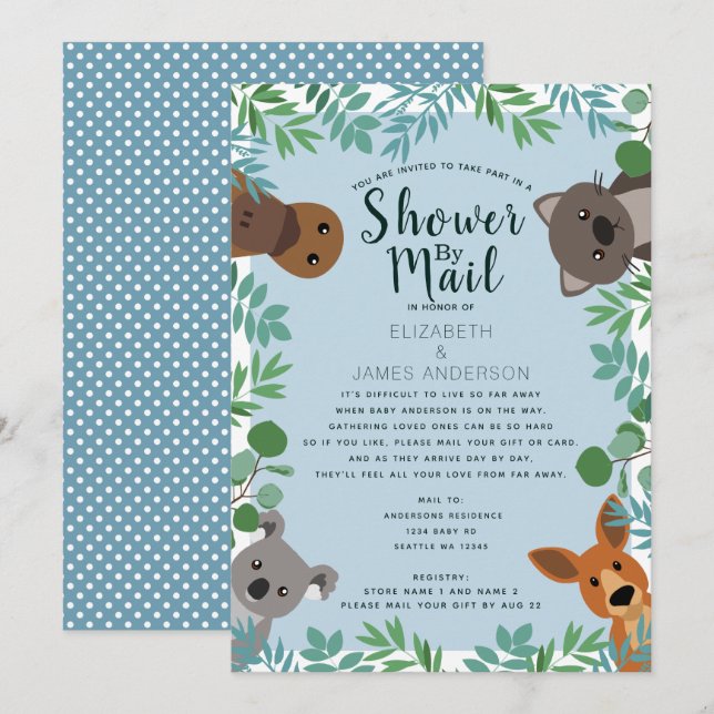 Invitación Aburrido Baby Shower de delincuentes australianos  (Anverso / Reverso)