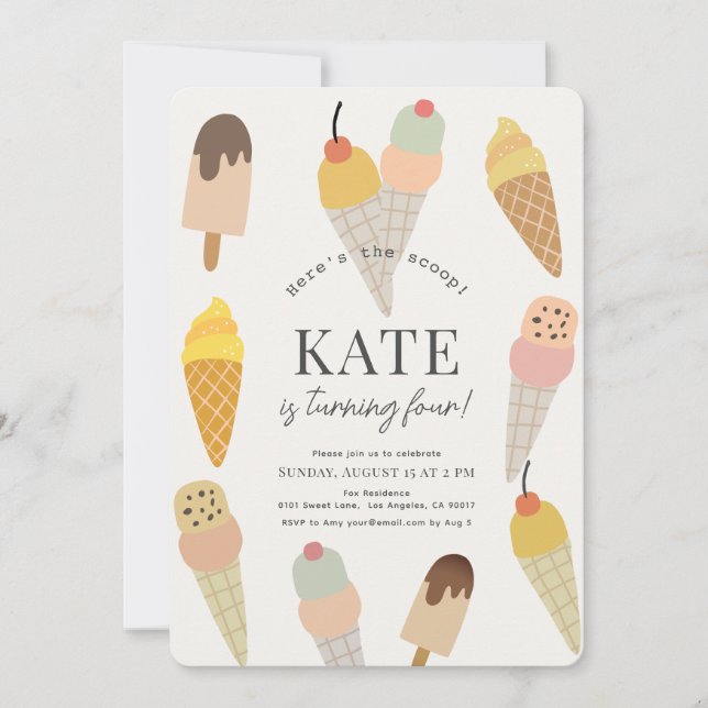 Invitación Acá está el cumpleaños de los niños del Crema de H (Anverso)