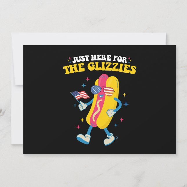 Invitación Acá Para Los Glizzies Graciosos 4 De Julio (Anverso)