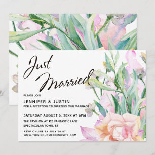 Invitación Acaba de Casarse Bóveda Floral Artística de Acuare