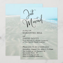 Invitación Acaba de casarse con un rizado evento en la playa 