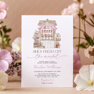 Invitación Acaba de llegar del mercado Flor Purpúrea Despedid